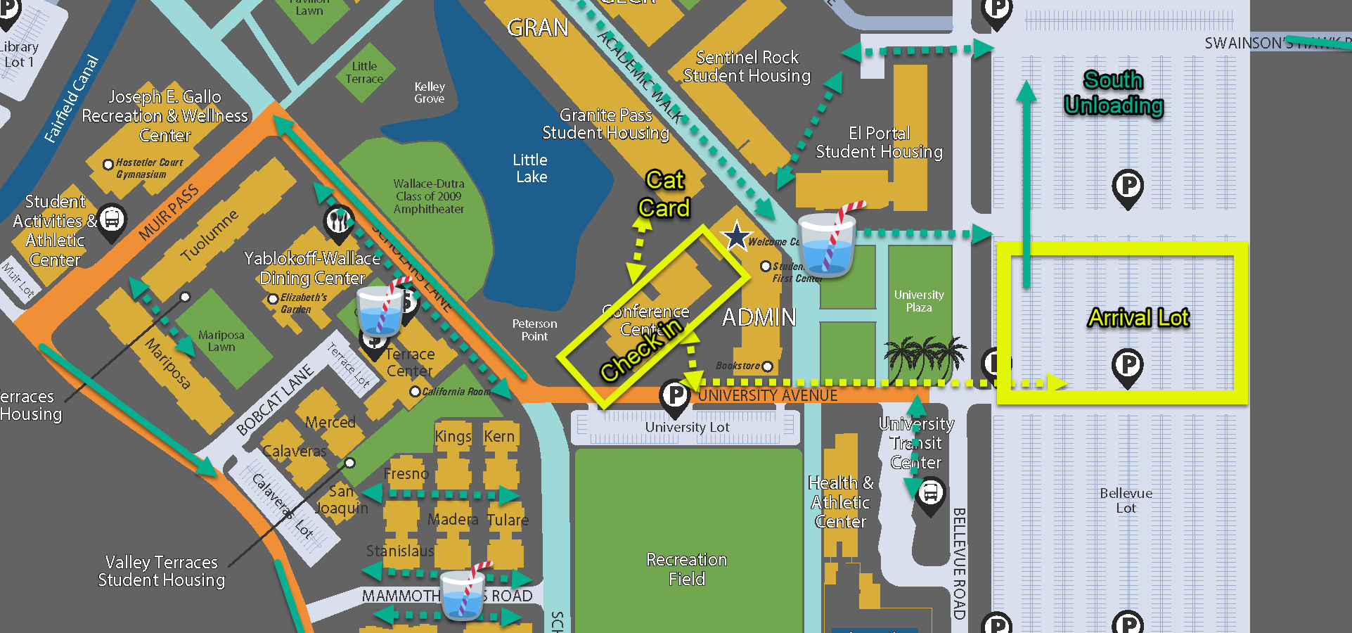 Campus service map Campus Services during move in