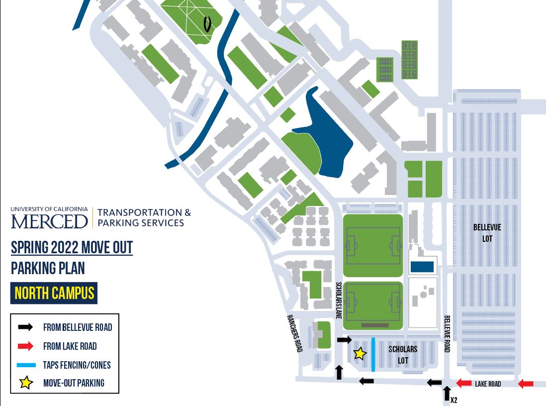 North campus move out parking map